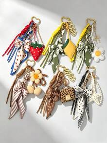 1pc Cute Leather Strawberry Keychain Bag Charm, Keyring Pendant For Women's Shoulder Bag, Tote Bag Charm, Keychain Pendant - Multicolor - View 2