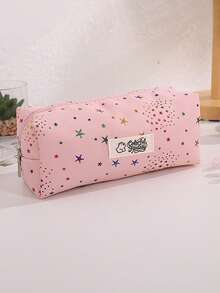 Gradient Star And Polka Dot Pattern Creative Pencil Case, Stylish And Portable Stationery Pouch,Office Desk Organizer For Items, Must-Have Pencil Case For Back-To-School Season - Single Piece - View 18