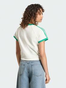 Adidas Originals Kaos Wanita RESORT S TEE W Lengan Pendek Rajut Tanpa Kerah TKX0736 - hijau kabut - View 3