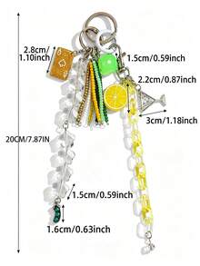 1pc Hot-Selling Vintage Style Asymmetrical Niche Personalized Tassel Star Keychain Bag Charm Pendant - Multicolor - View 5