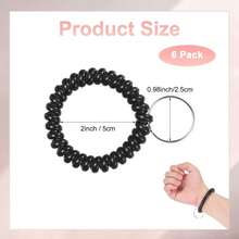 M METERXITY 6-Pack Wrist Coil Keychain Wristlet, 2 Inch Plastic Spiral Spring Flexible Stretchable Wristband With Steel Key Ring For Outdoor - ColorD - View 3