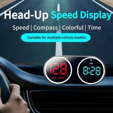 Mini Heads Up Display For Cars Windshield Digital Speedometer USB Connect Plug And Play For Car Truck Motor SUV All Vehicles, Automatic Brightness Adjustment,Large Font Display Car Speedometer Display - A - View 2