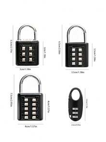 Mini Combination Lock, Portable 3-Digit Resettable Combination Lock, Multi-Function Zinc Alloy Luggage Lock For School, Gym, Classroom, Games, Travel, Backpack, Anti-Theft Lock With Key, Mini Gym Student Dorm Locker Backpack Luggage Drawer Zipper Combination Lock, Outdoor Waterproof Padlock, School Gym Locker, Sports Locker, Fence, Toolbox, Door, Box, Storage Cabinet, Home Essential, Back To School Essential - Multicolor - View 11
