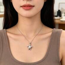 1件精緻海龜吊墜項鍊，休閒度假風必備，送給朋友和女友的理想禮物，日常穿搭的完美選擇 - 彩色 - 查看 8