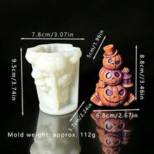 Cross-Border Halloween New 3-Piece Skull & Pumpkin Silicone Mold For Aromatherapy Candles, Handmade DIY Plaster Decor - W904 Skull Pumpkin Mold - View 6