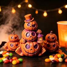 Cross-Border Halloween New 3-Piece Skull & Pumpkin Silicone Mold For Aromatherapy Candles, Handmade DIY Plaster Decor - W904 Skull Pumpkin Mold - View 3