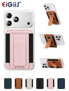 EIGIIS 1pc Magnetic Phone Wallet With Expandable Stand, Holds Up To 3 Cards, Suitable For Various Occasions, Perfect Gift For Husband, Father Or Mother - Multicolor - View 2