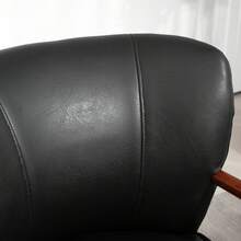 Akzentsessel, breiter Sitz, Lederoptik, Holzrahmen, bis 120 kg, 67x77x80 cm, Schwarz - Verschiedenfarbig - Übersicht 10