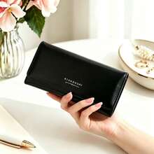 Women's Long Wallet, Minimalist Solid Color Large Capacity Multi-Card Slot Clutch, Suitable For Daily Use And Holiday Gifts - Multicolor - View 3