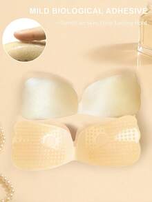 1pc Invisible Push-Up Bra, Strapless Self-Adhesive Design, Suitable For Bikini And Strapless Evening Dress - Multicolor - View 1