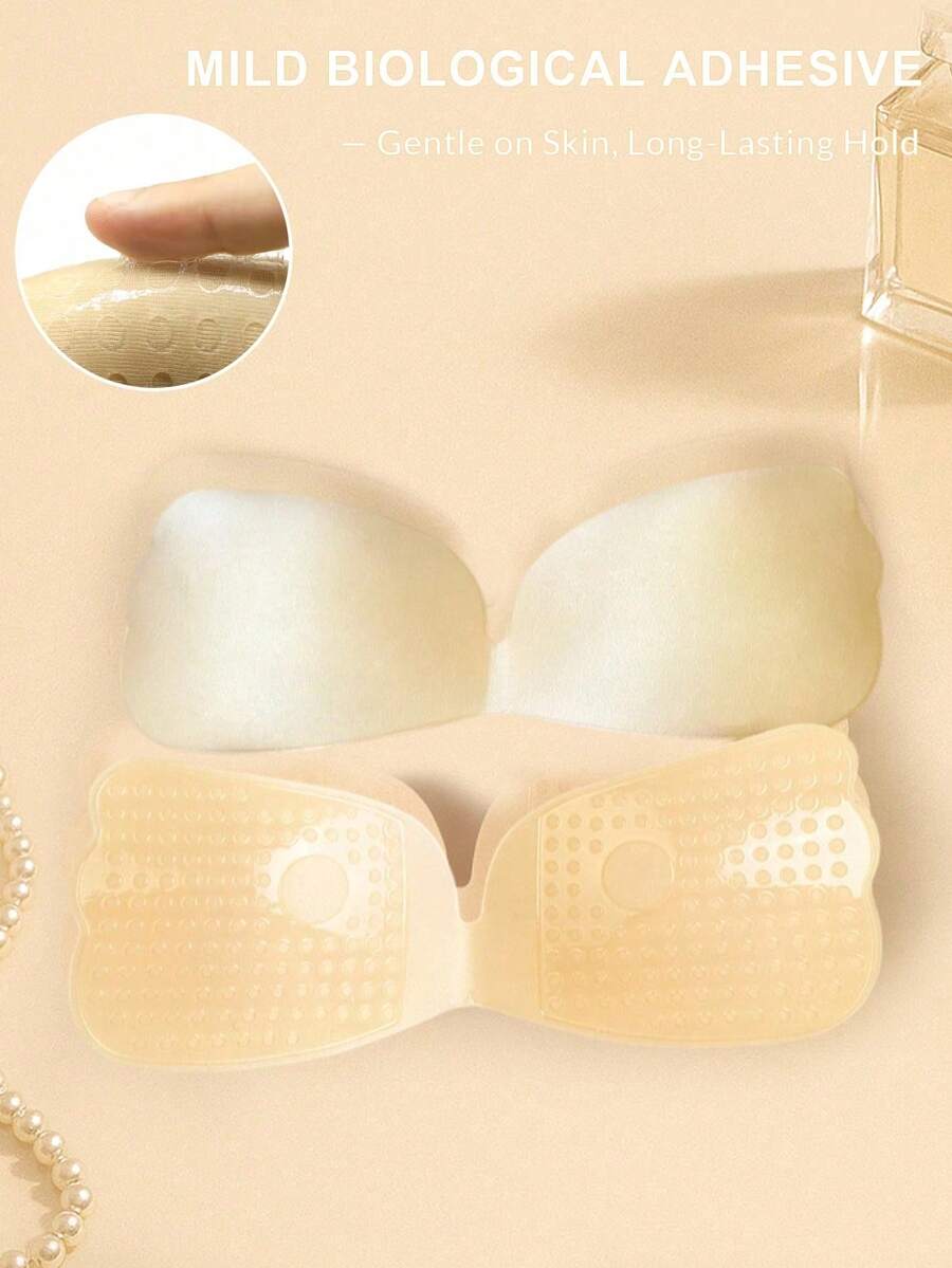 1pc Invisible Push-Up Bra, Strapless Self-Adhesive Design, Suitable For Bikini And Strapless Evening Dress - Multicolor - View 1