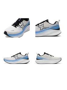 XTEP Men's Running Shoes Shadow Engine 5.0 New Gradient Breathable Fitness Training Running Shoes 974319110058 - Sail White/Cornflower Blue/Black - View 11