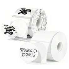 50mm/30mm Round Thermal Label Paper Transparent/White Self-Adhesive Paper Waterproof, Oil-Proof, Scratch-Resistant, Tear-Proof, Compatible With M110/M150/P50/M221 - Round - View 1