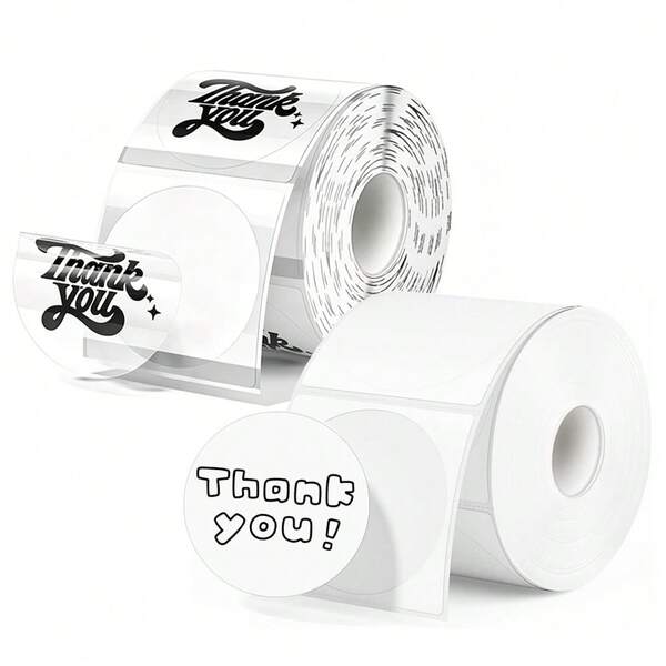 50mm/30mm Round Thermal Label Paper Transparent/White Self-Adhesive Paper Waterproof, Oil-Proof, Scratch-Resistant, Tear-Proof, Compatible With M110/M150/P50/M221