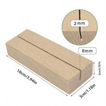 10pcs Wooden Table Card Holders, Wedding, Banquet And Party Wooden Photo Card Holders, Beech Wood Table Number Holders, Restaurant Wooden Menu Holders - 10Pcs - View 3