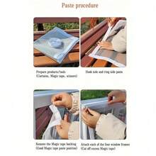 1 pieza Malla autoadhesiva para ventana, red invisible contra insectos para uso doméstico en verano, fácil de instalar - Malla gris con ribete blanco - Ver 11