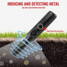 360° Search Coil Handheld Metal Detector Precision Locator - Waterproof, Ultra-Sensitive, One-Button Operation, Portable Design With Waist Clip And Shoulder Strap, Convenient For Outdoor Exploration - Battery Not Included - A - View 2