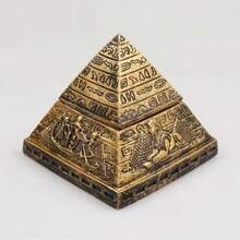 Egyptian Pyramid Desktop Ornament, Antique Style Home Decor, Creative Vintage Storage Box, Perfect Choice For Holiday And Room Decoration - A - View 1