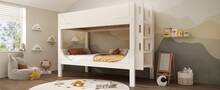 Double Bed Frame 90x200cm With Adjustable Ladder - 白色 - 查看 6