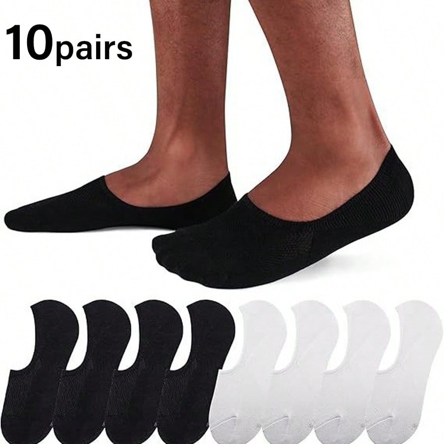 Pares de calcetines invisibles para mocasines para hombres, transpirables y duraderos, estilo de verano, talla grande