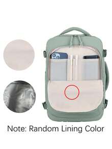 1pc Large Capacity Lightweight Travel Backpack, Women's Work Bag, Portable With Luggage Strap Design. College Style Backpack With Shoe Compartment. Waterproof Business Large Capacity Daily/Weekend Bag, TSA Compliant, With USB Charging Port. - Green - View 8