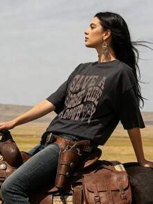 Women T-Shirts - 深灰色2 - 查看 3