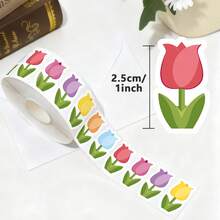 (500 miếng/cuộn) Miếng dán hoa tulip nhiều màu dạng cuộn in hình hoa nhiều màu, miếng dán niêm phong hoa chống nước tự dính cho phong bì, nhật ký, tiệc sinh nhật, thiệp chúc mừng, thiệp, miếng dán trang trí ngày lễ 500 tờ - Hoạt hình - Xem 2