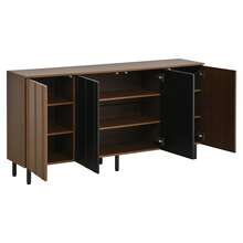 Kitchen Buffet With 4 Drawers From Particle Board Walnut - Walnut - View 9