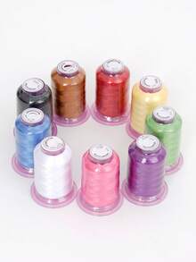 Set di 9 colori di filo per ricamo da 550 yarde, filo per ricamo a macchina multicolore e lucido, filo per ricamo in poliestere, filo decorativo per cucito, adatto per macchina da ricamo, riparazione di abbigliamento, forniture per cucito fai-da-te - multicolore - Visualizzare 3