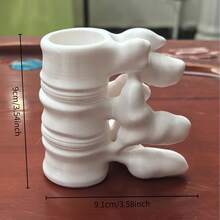 1pc Halloween Spine Pen Holder, 3D Printed Skull Statue Ornament, Gothic Desktop Storage Box, Unique Aesthetic Table Decor, Special Halloween Gift - One Size - View 6
