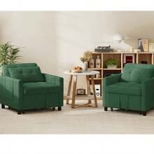 Asofer Sofa Bed Multifunctional Pull-Out Single Sofa 3-Level Adjustable Fabric Sofa With Side Pockets Folding Sofa For Small Living Room - Green - View 6