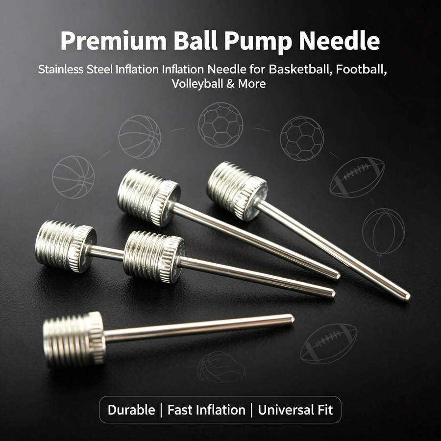 10/20/30pcs Multiple Packaging Options, This Metal Inflation Needle Set Comes In Various Sizes, Compatible With All Types Of Manual Air Pumps And Electric Inflation Pumps, Dedicated Replacement Accessory For Ball Inflation. Made Of Solid Metal One-Piece Construction, Smooth Surface Resistant To Rust, Standard Needle Thickness, Smooth Insertion And Removal Without Damaging Ball Inner Bladder, Regular And Secure Threaded Interface, No Air Leakage After Connecting To Air Pump. - Multicolor - View 1