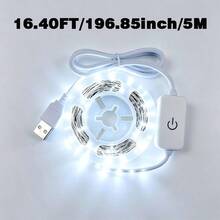 1m To 5m Indoor LED Light Strip, Dual Color Cold And Warm Options. USB Powered, Touch Button Control. Suitable For Bedroom, Mirror, Kitchen, TV Background Wall, Desk And Holiday Atmosphere. - Touch Light Strip - View 17