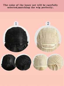 12 Inch Black Middle Part Women's Wig, High Temperature Synthetic Straight Hair, Elegant And Versatile, Natural Style, Suitable For Various Parties And Ball Gowns - Black - View 6
