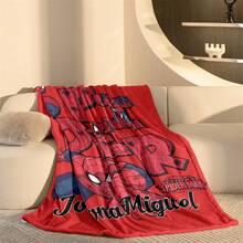 asmodee Unique Personalized Name Blanket With Spider-Man Design, Multi-Functional Blanket Suitable For Bed, Sofa, Car, Office, Camping And Travel. Soft, Comfortable, Lightweight And Warm, Suitable For All Seasons. Easy To Care For. - Multicolor - View 9