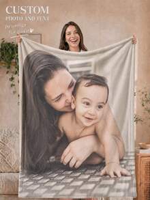 1pc Customized Photo Blanket, Personalized Photo Blanket, Family Photo, Pet Photo, Couple Photo Customization, Mother's Day, Father's Day, Valentine's Day, Office Nap Blanket, Private Customized Blanket, Holiday Blanket, Gift For Mom/Dad - Multicolor - View 6