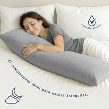ALVANA Almohada Corporal Cojín de Cuerpo Completo Almohada Larga Transpirable Relleno Down Alternative - Gris - Ver 7