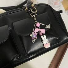 MIFFY 1pc Keychain, Mini Rabbit Pendant, Backpack Charm, Phone Case Decoration, Cute Bag Accessory, Gift For Girls - Multicolor - View 3