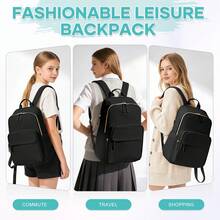 Student Backpack, Large Capacity 15.6-Inch Laptop Bag, Minimalist Campus Backpack, Unisex Nylon Fabric, Spine Protection, Office School Shoulder Bag - Multicolor - View 9
