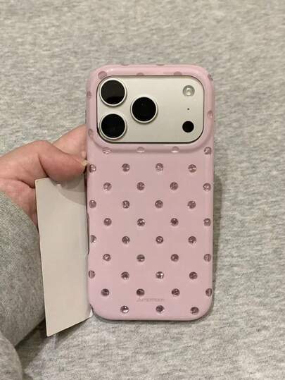 Niche Ins Pink Purple White Polka Dot Double Layer Phone Case Compatible With Iphone 17 Pro Max 15 New 17 Pro Women's Creative Full Coverage Shockproof 16 Pro Super Pretty 17/16/15/14/13/12/11 Protective Cover