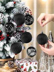 9pcs/Box Christmas Ball Ornaments, Christmas Tree Decorations, Hanging Shatterproof Plastic Balls, Suitable For Christmas Tree, Wedding Party, Window Decoration, Valentine's Day, Home Wall Decor, Create Festive Atmosphere, Christmas Gift - Christmas 4 - View 4