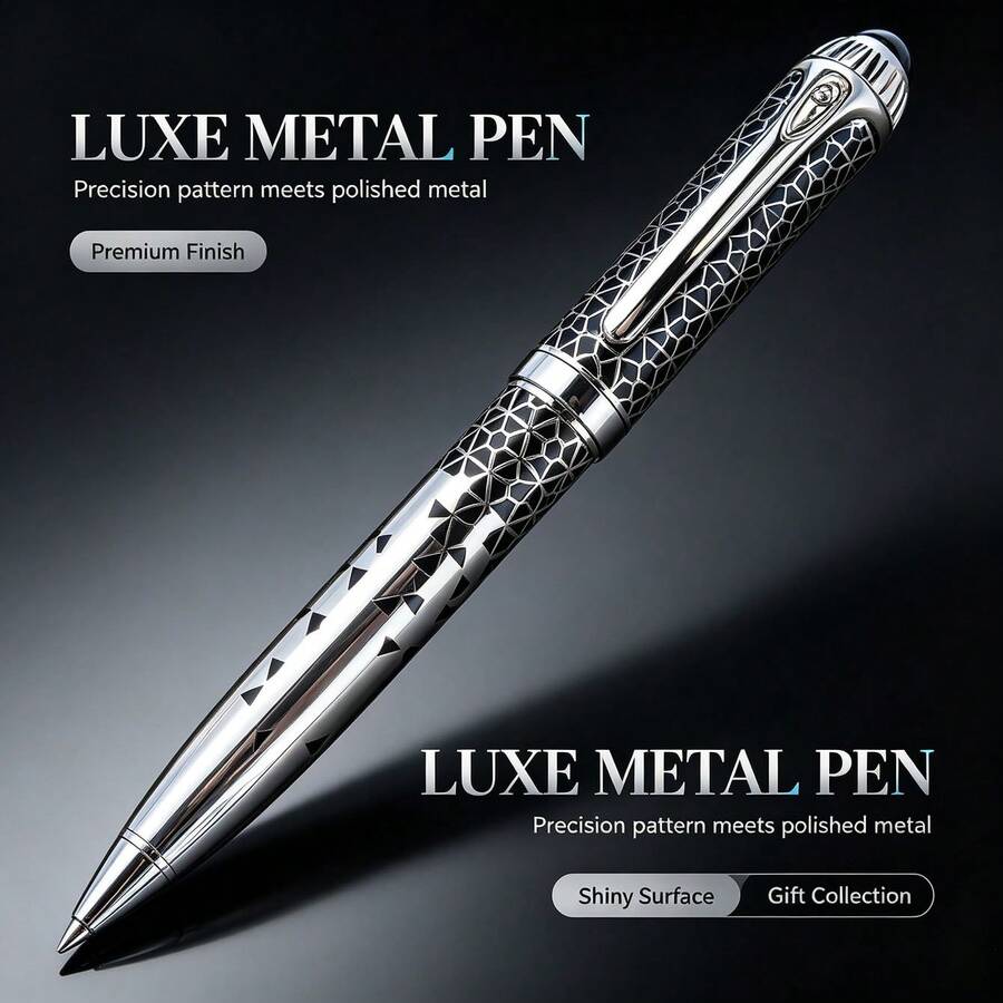 1 buah Pulpen Ballpoint Logam Edisi Resmi Mewah - Pulpen Tanda Tangan Eksekutif - Dirancang untuk Hadiah Perusahaan, Bisnis dan Pelajar, Perlengkapan Penting untuk Kembali ke Sekolah - Set - View 1