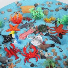 24件套逼真海洋動物玩具，兒童玩具包含鯨魚、海豚、鯊魚，水族景觀裝飾，萬聖節與聖誕節禮物 - 彩色 - 查看 10