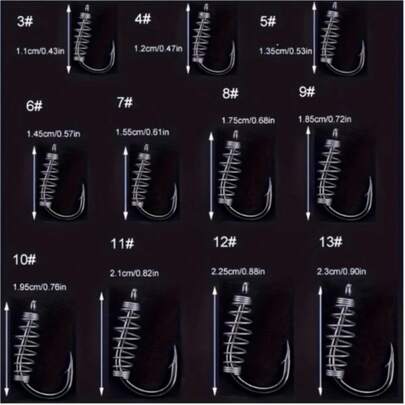 20pcs Sharp Long Shank Fishing Hooks - Size 1-12# Ring Eye Fishhooks With Portable Plastic Box - Ideal For Freshwater And Saltwater Fishing - Barbed Fish Hooks For Better Catch - Fishing Tackle Accessories