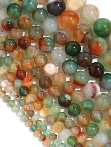 1 Hebra de Cuentas de Malaquita Natural 4/6/8/10/12mm, Adecuadas para Hacer Pulseras de Jade, Collares, Brazaletes, Joyas y Accesorios - Multicolor - Ver 3