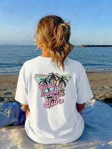 Casual White Cotton T-Shirt For Women With Round Neck And M, Clothe,Clothes T Shirts For Men And Women,Y2K STYLE,Summer Clothes,Summer Tops,Top Estivi - White - View 1
