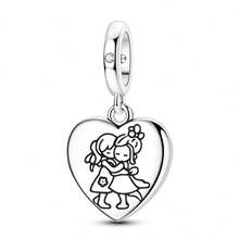 1Pc Silver Plated Family Mom Dad Sister Heart Charm For Bracelet Necklace Pendant Beads For Diy Jewelry Making Thanksgiving Day Gift For Lover - Silver - View 20
