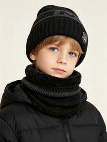 Children's Hat Set - Autumn/Winter Boys Wool Hat Set - Multicolor - View 3