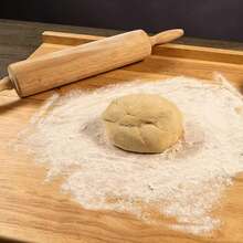 Bamboo Reversible Cutting Board Pastry Board With Lip Countertop For Rolling Dough Kneading - Bamboo - View 2