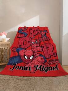 asmodee Unique Personalized Name Blanket With Spider-Man Design, Multi-Functional Blanket Suitable For Bed, Sofa, Car, Office, Camping And Travel. Soft, Comfortable, Lightweight And Warm, Suitable For All Seasons. Easy To Care For. - Multicolor - View 3